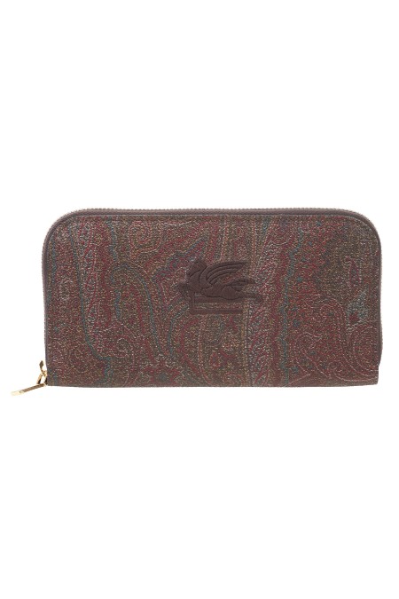 Shop ETRO  Portafoglio: Etro portafoglio realizzato nell'iconica tela Paisley jacquard.
Chiusura con cerniera.
Spazi portacarte.
Spazi porta cartamoneta.
Tasca porta moneta con zip.
Accessori metallici con finitura dorata.
Dimensioni: 18,9 x 10 cm.
Composizione esterno: Tessuto di cotone Paisley jacquard spalmato con grana opaca e doppiato in tela.
Composizione interno: 100% pelle di vitello.
Composizione fodera: 100% nylon.
Made in Italy.. WP2D0006 AA001-M0019